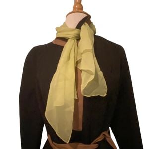 Vintage Scarves by Vera Neumann Vintage Green Hand Rolled Silk Oblong Scarf