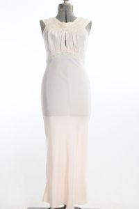 1940s Nightgown Set | Medium | Vintage Late 30s 40s Pink Lace Bed Jacket Set | Keyhole Bodice - Fashionconservatory.com