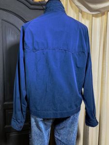 M-L/ Men’s/Women’s Vintage Navy Blue Distressed Work Jacket, 70’s Lightweight Cotton Jacket - Fashionconservatory.com