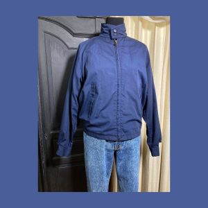 M/ Men’s 60’s Vintage Fur Lined Work Jacket with Removable Lining, Navy Blue Bomber by Penneys