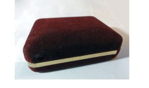 Vintage 60s Jewelry Box Maroon Brown Velvet and Gold Retail Presentation Box