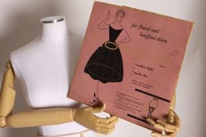1950s Wire and Fabric Below the Knee Petticoat Hoop Skirt Slip by Hoopla - S-XL - Fashionconservatory.com