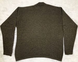 M-L/ Men’s Dark Academia Sweater, Heather Brown Mock Neck Wool Blend Pullover Sweater - Fashionconservatory.com