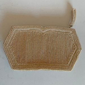 1950s pearl and ivory beaded clutch - Fashionconservatory.com