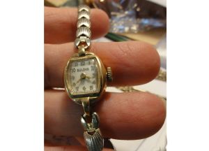 Vintage 50s Dainty Bulova Watch 10K Gold Filled Ladies Wristwatch Wind Up Not Working - Fashionconservatory.com