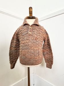 Toddler 12 Months to 2T | 1980's Vintage HAND KNIT Space Dye Collared Sweater