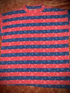 L-XXL/ Men’s Vintage Striped T-Shirt, Red and Blue Camo Print Cotton Shirt by Pro Gear - Fashionconservatory.com