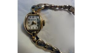 Vintage 50s Dainty Bulova Watch 10K Gold Filled Ladies Wristwatch Wind Up Not Working