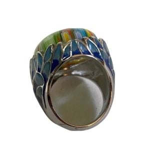 Stunning Mosaic Statement Ring, Silver Setting, Size 7.5, Gift Box Included - Fashionconservatory.com