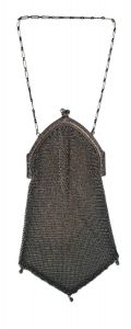 Art Deco Whiting and Davis Chainmail Mesh Sterling Wristlet Purse - Fashionconservatory.com