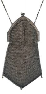 Art Deco Whiting and Davis Chainmail Mesh Sterling Wristlet Purse