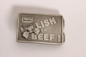 1980s Limited Edition Bullish on Beef Moormans Belt Buckle