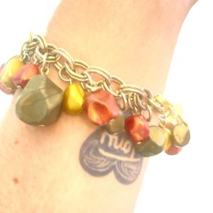 Vintage Multi Colored Earthtone Beaded Bracelet - Fashionconservatory.com