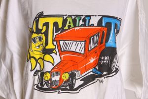 1990s White Single Stitch Model T Tall T Car Hot Rod T Shirt by Hanes Beefy T - XXXL - Fashionconservatory.com