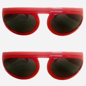 1970’s Mod Style Thick Red Framed Sunglasses - Fashionconservatory.com