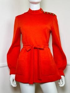 Medium | 1960's Vintage Orange Mod Tunic by I. Magnin