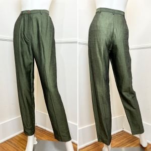 Small to Medium | 1990's Vintage NEW WITH TAGS Nile Green Linen Suit by Laura Ashley - Fashionconservatory.com