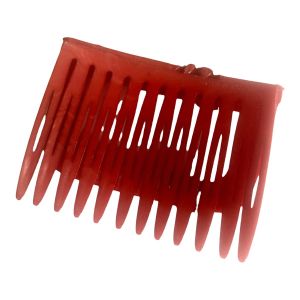 Deadstock Alexandre de Paris Red Hair Comb with Gold Threading - Fashionconservatory.com