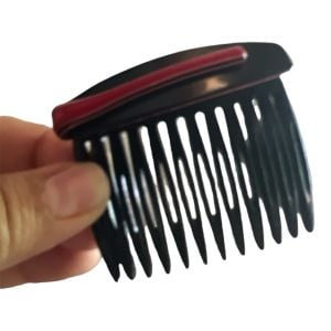 Deadstock Carita Vintage Black & Red Hair Comb Made In France - Fashionconservatory.com