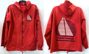 80s Mexico Souvenir Sailing Beach Jacket | Red Cotton Hooded Windbreaker | Men Women Large Graphic - Fashionconservatory.com