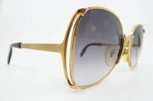 Sharp Vintage 1970s Gold Metal Sunglasses by Neostyle Model ''Society 15'' Made in Germany - Fashionconservatory.com