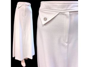 Vintage 1960s Off White Minimal Simple Mod MCM Long Maxi Skirt | L XL 