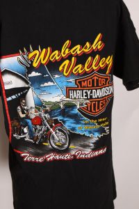 1992 Single Stitch Wabash Valley Terre Haute Indiana Short Sleeve American Eagle Harley Davidson - Fashionconservatory.com