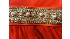 Vintage Mod 60s Orange Cocktail Gown Full Skirt Chiffon Dress by Jr. Theme | XS - Fashionconservatory.com