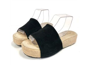 Jeffrey Campbell Black Suede Espadrille platform Sandals Vintage Y2K RARE | Sizes 7.5 to 8