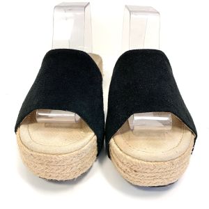 Jeffrey Campbell Black Suede Espadrille platform Sandals Vintage Y2K RARE | Sizes 7.5 to 8 - Fashionconservatory.com