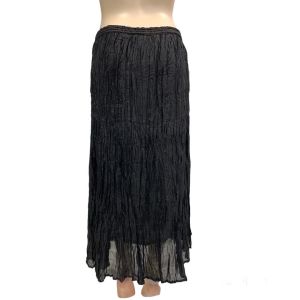 DEADSTOCK Vintage Y2K Black Silk Goth Broomstick Maxi Skirt by Morgan Square | Plus 1X 2X - Fashionconservatory.com