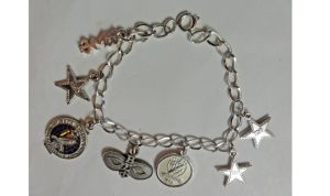 Vintage 1960's-70's Sterling Silver Sorority Charm Bracelet, Beta Sigma Phi, Stars Etc.