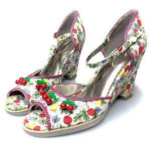 NIB 8 2010s POETIC LICENCE Sweet Shirley Temple Cherry Pin Up Rockabilly Shoes Vegan - Fashionconservatory.com