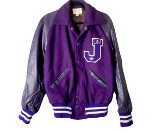 Vintage 70s Football Letterman Jacket J | From LBJ High School Austin Texas | Vintage Size 42 Small