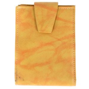 Vintage 1950s AMITY Yellow Orange Marbled Leather Wallet MCM Midcentury Mod - Fashionconservatory.com