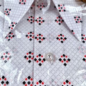 Deadstock Vintage 60s MURPHY PELHAM Geometric Button Up Dress Shirt NOS |15-15.5 M - Fashionconservatory.com