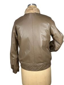 1980s reversible leather and mink bomber jacket Size M - Fashionconservatory.com