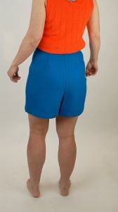 1960s skort, 1960s mini skirt, turquoise skirt, tweed shorts, 60s sportswear, Size S - Fashionconservatory.com