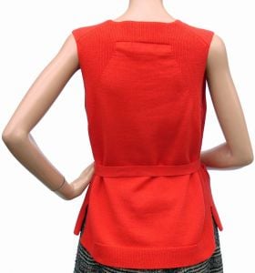 Vintage 1960s Red Sleeveless Sweater Vest  -  M - Fashionconservatory.com