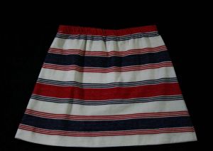 Girl's Size 12 Mini Skirt - Girl's Authentic 60s Striped Knit - Childs 1960s Mod Cute Casual 