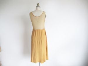 Vintage 50s, Size S, Butterscotch Rayon Crepe  Skirt and Camisole, 1950s  Tan Skirt - Fashionconservatory.com