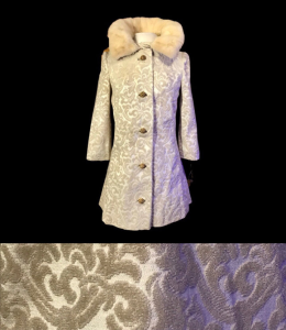 60’s LIlli Ann Tapestry Brocade Coat with Mink Collar Wedding Holiday Regular price