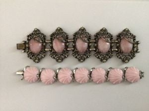 Two Pretty Pink Vintage Bracelets Lisner