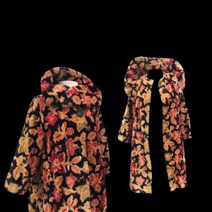 60’s Tapestry Carpet Coat Thick Needlepointed Swing Mad Men