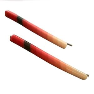 1970s Vintage Metal Back Hair Clips Bobby Pins in Red & Orange, Deadstock, 2.5”