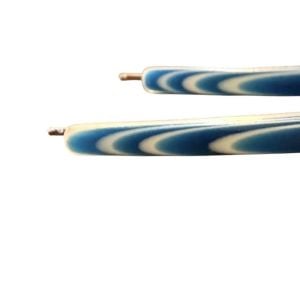 1970’s Vintage Blue and White Thick Plastic Bobby Pins, Retro Design   - Fashionconservatory.com