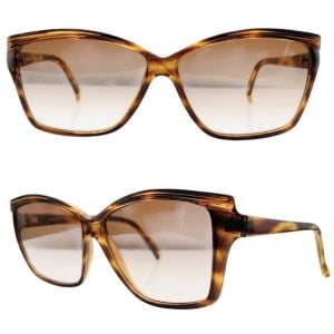 1970’s Sunglasses in Tortoiseshell, Angular w Slight Cateye, Made in Italy - Fashionconservatory.com