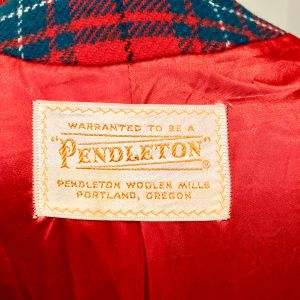 Vintage 50s Pendleton Wool Red Plaid Coat - Small  - Fashionconservatory.com