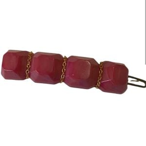 Single Alexandre de Paris 1980’s French Barrette in a deep purple   and Gold, Handmade in France - Fashionconservatory.com