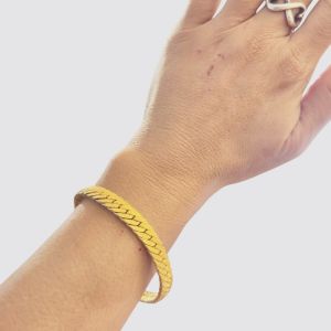 1980’s Bright Gold Chain Braided Chain Bracelet, 7.5” Long, Vintage Jeweley